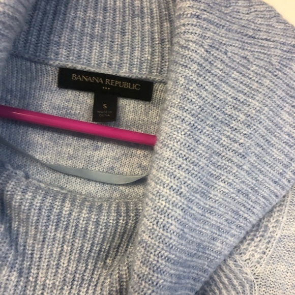 Banana Republic Light Blue Cowl Neck Sweater Dress Long Sleeve Soft Cozy Small - Picture 3 of 4